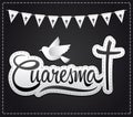 Cuaresma, Spanish translation: Lent, vector lettering