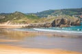 Cuarezo beach in Noja. Santander. Cantabria. Spain. Europe. Royalty Free Stock Photo