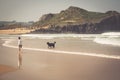 Cuarezo beach in Noja. Santander. Cantabria. Spain. Europe. Royalty Free Stock Photo