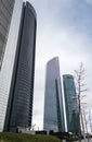 Cuatro Torres Business Area (CTBA) building skyscrapers, in Madrid, Spain