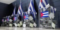 Cuba - ballot boxes and flags - voting, election concept