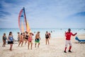 Cuba Beach With many Canadian Tourists