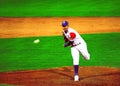 Cuba-Canada baseballl game.Yulieski gonzales Royalty Free Stock Photo