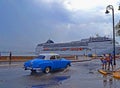 Cuba car.Havana cuba.American liner Royalty Free Stock Photo