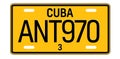 Cuba car plate design Royalty Free Stock Photo