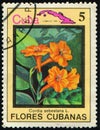 CUBA - CIRCA 1983: stamp shows flowering plant Cordia sebestena, siricote, scarlet cordia, Geiger tree