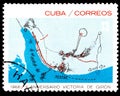 Stamp dedicated to the anniversary of the battle in Cuba in 1961 Playa Giron in the Bay of Pigs Royalty Free Stock Photo