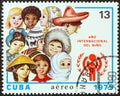 CUBA - CIRCA 1979: A stamp printed in Cuba shows children from around the world, circa 1979.
