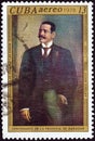 CUBA - CIRCA 1978: A stamp printed in Cuba issued for the Baragua protest centenary shows Antonio Maceo by A. Melero, circa 1978.