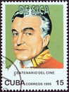CUBA - CIRCA 1995: A stamp printed in Cuba shows Vittorio De Sica, circa 1995. Royalty Free Stock Photo