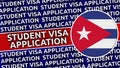 Cuba Circular Flag with Student Visa Application Titles
