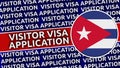 Cuba Circular Flag with Visitor Visa Application Titles Royalty Free Stock Photo