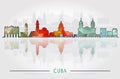 Cuba City Silhouette with city silhouette Design