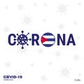 Cuba Coronavirus Typography. COVID-19 country banner