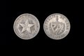 Cuba Cuban silver coin 1 one peso 1916, shield with designs flanked by twigs