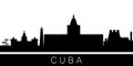 Cuba detailed skyline. Vector postcard illustration