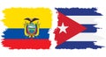Cuba and Ecuador grunge flags connection vector Royalty Free Stock Photo
