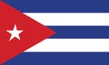 Vector illustration of the official flag of Cuba. The national flag of Cuba consists of five alternating stripes