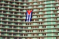 Cuba flag hanging on Riviera Hotel