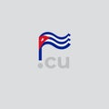 Cuba flag icon. Original simple design of the cuban flag, map marker. Design element, template national poster with cu domain