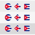 Cuba flag icons set, vector flag of Cuba