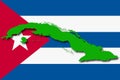 Cuba flag map on white background 3d illustration with clipping path Royalty Free Stock Photo