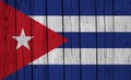 Cuba Flag Over Wood Planks