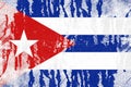 Cuba flag painted on old distressed concrete wall background Royalty Free Stock Photo