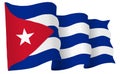 Cuba Flag Waving Vector Illustration Royalty Free Stock Photo