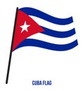 Cuba Flag Waving Vector Illustration on White Background. Cuba National Flag Royalty Free Stock Photo