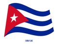 Cuba Flag Waving Vector Illustration on White Background. Cuba National Flag Royalty Free Stock Photo