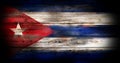 Cuba flag on a wood surface