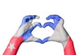 Cuba France Heart, Hand gesture making heart