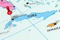 Cuba, Havana - capital city, pinned on political map