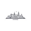 Cuba Havana cityscape vector logo