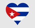 Cuba Heart Flag. Cuban Love Shape Country Nation National Flag. Republic of Cuba Banner Icon Sign Symbol. EPS Vector Illustration