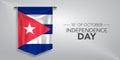 Cuba independence day greeting card, banner, vector illustration