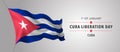 Cuba liberation day greeting card, banner with template text vector illustration