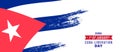 Cuba liberation day greeting card, banner vector illustration.