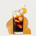 Cuba Libre Cocktail with Citrus and Tropical Setting. AI Generated Royalty Free Stock Photo
