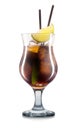 Cuba libre cocktail isolated on white background Royalty Free Stock Photo