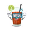 Cuba libre cocktail mascot design swims with diving glasses