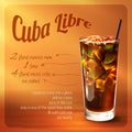 Cuba libre cocktail recipe Royalty Free Stock Photo