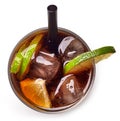 Cuba libre cocktail with rum, cola and lime Royalty Free Stock Photo