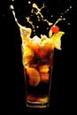 Splashing Cuba Libre Cocktail Royalty Free Stock Photo