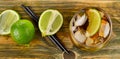 Cuba Libre Drink on a wooden table Royalty Free Stock Photo