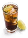 Cuba Libre Longdrink (isolated on white)