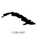 Cuba map and country name isolated on white background. Vector illustration Royalty Free Stock Photo