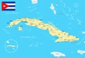 Cuba Map - Detailed Vector Illustration Royalty Free Stock Photo