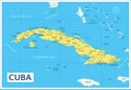 Cuba map - highly detailed vector illustration Royalty Free Stock Photo